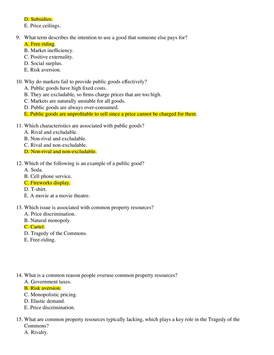 Module 9 Market Failure Multiple Choice - Page 3