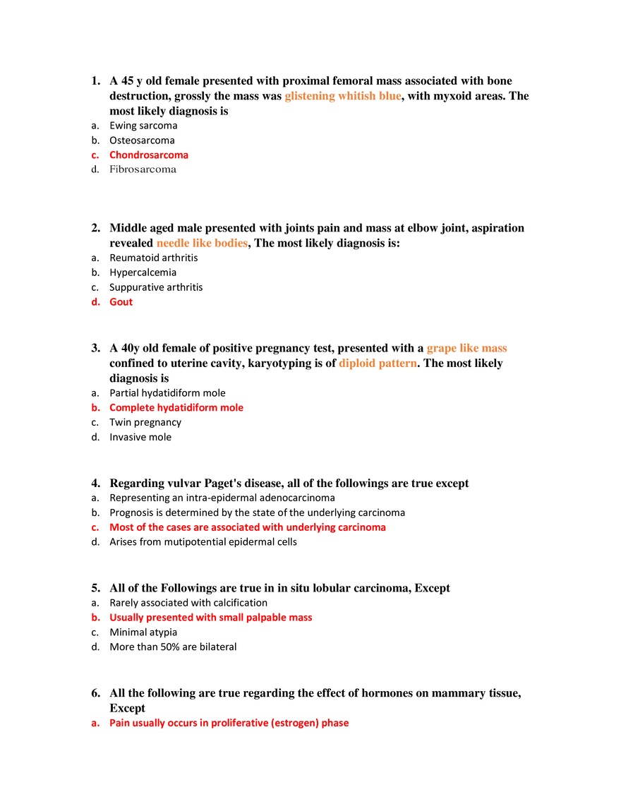 Medical Quiz Questions and Answers - Page 1