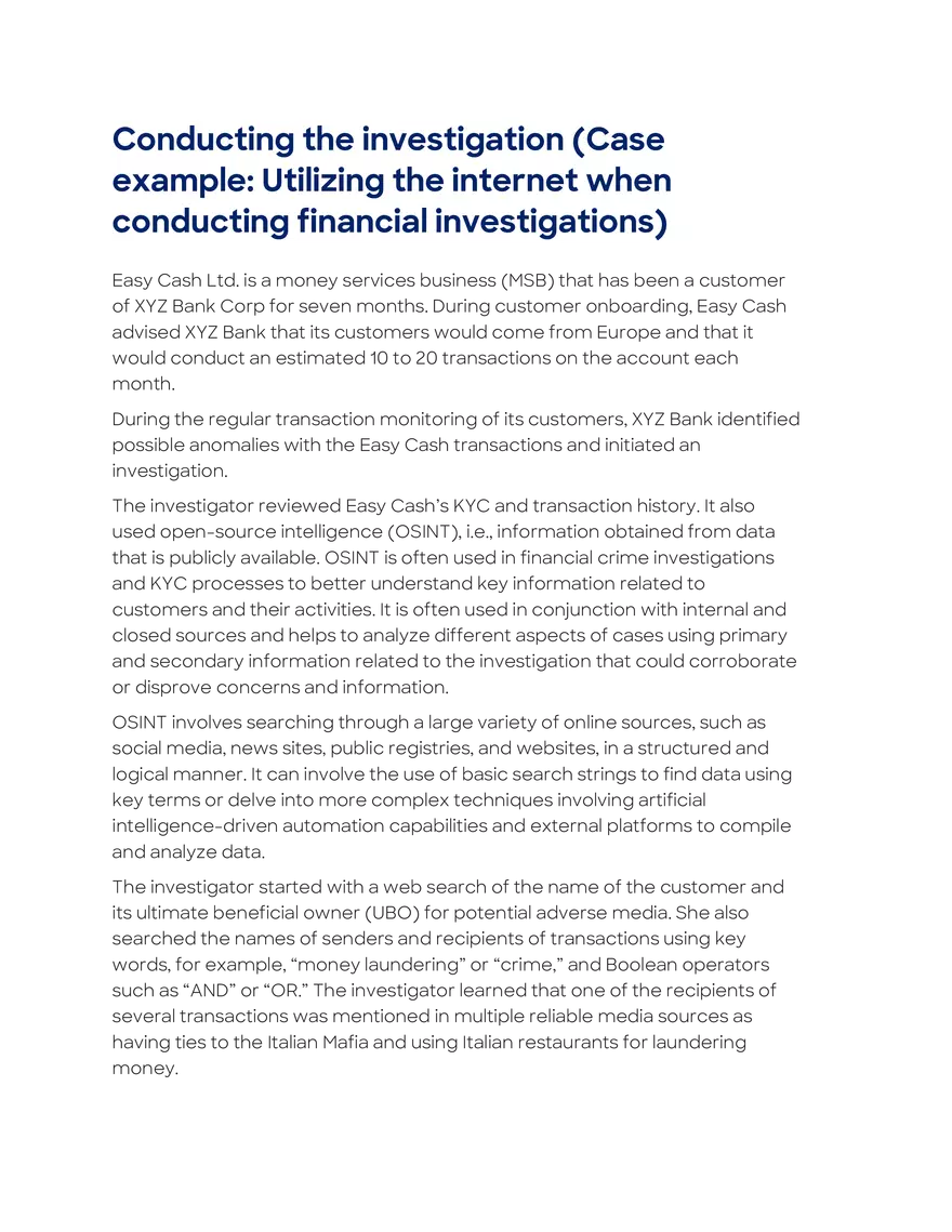 Investigations Initiated by the Financial Organization - Page 10