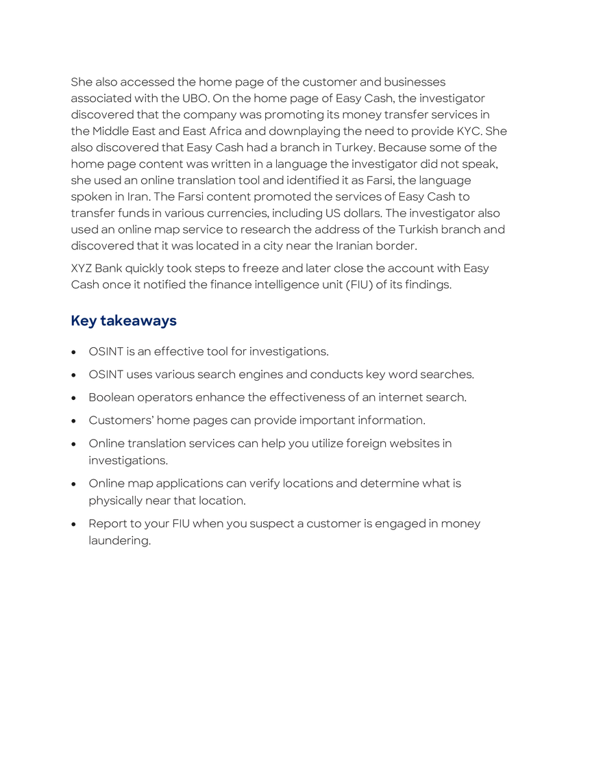 Investigations Initiated by the Financial Organization - Page 11