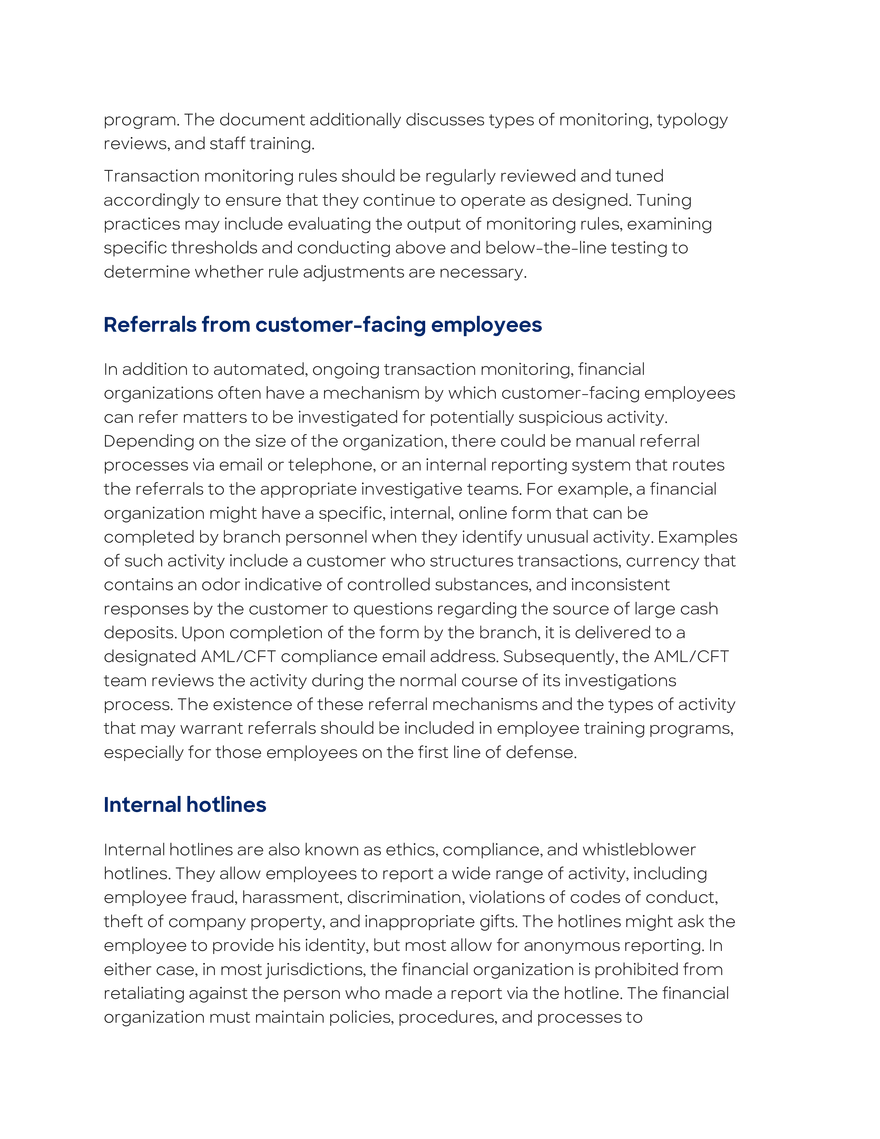 Investigations Initiated by the Financial Organization - Page 13