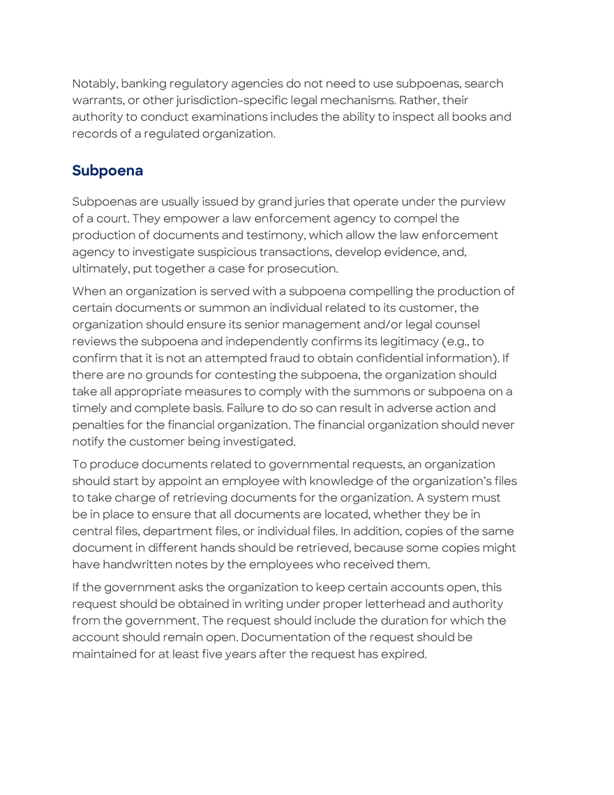 Investigations Initiated by the Financial Organization - Page 21