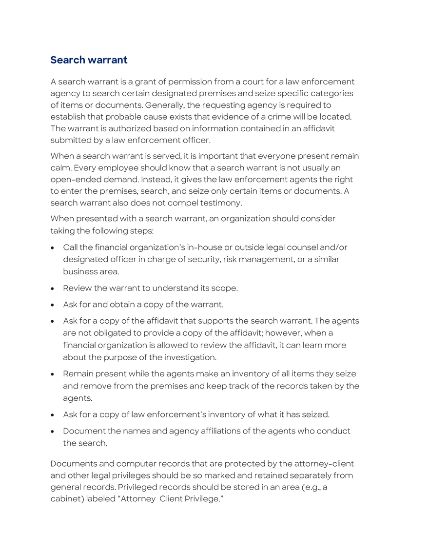 Investigations Initiated by the Financial Organization - Page 22