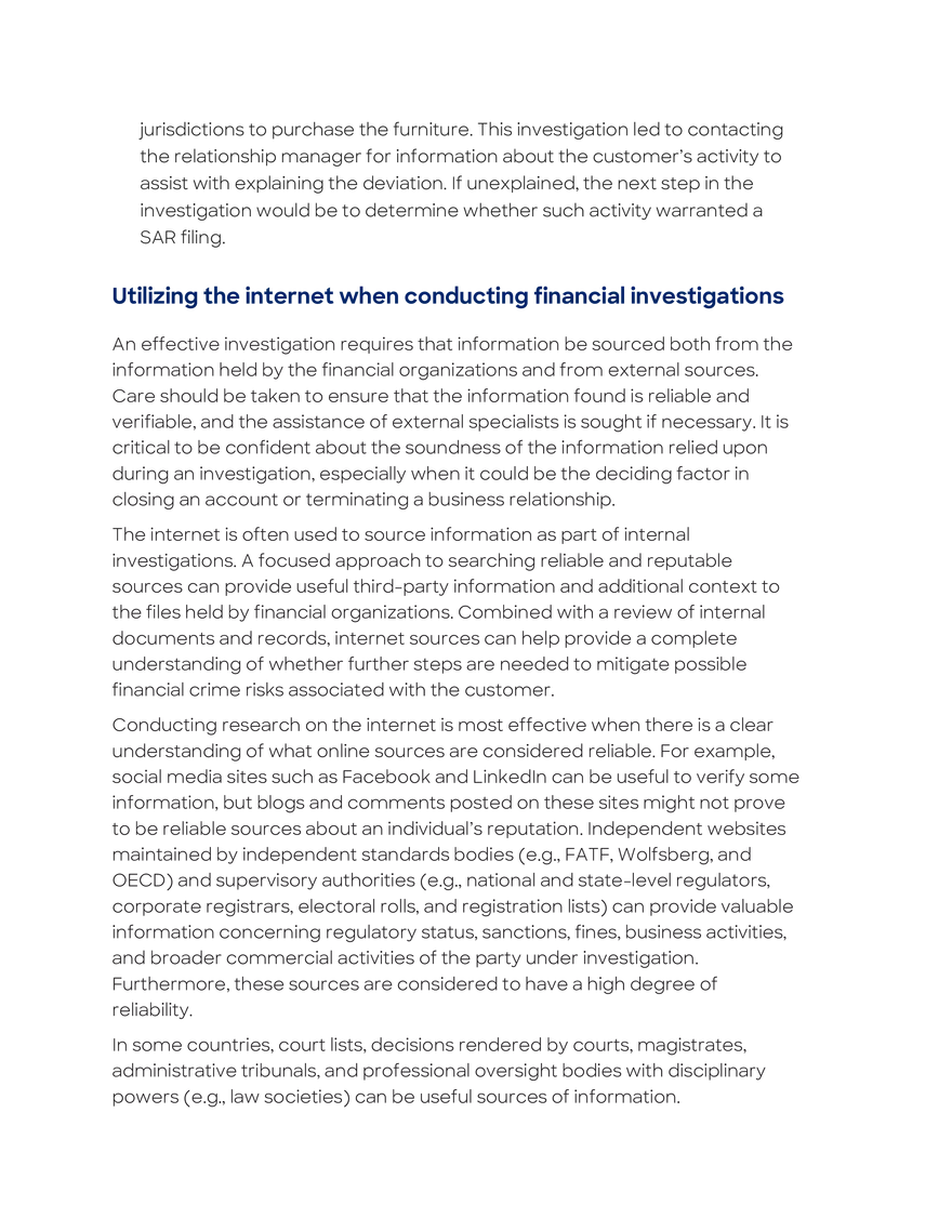 Investigations Initiated by the Financial Organization - Page 5