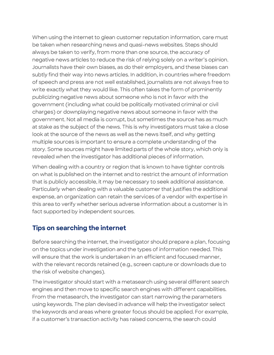 Investigations Initiated by the Financial Organization - Page 6