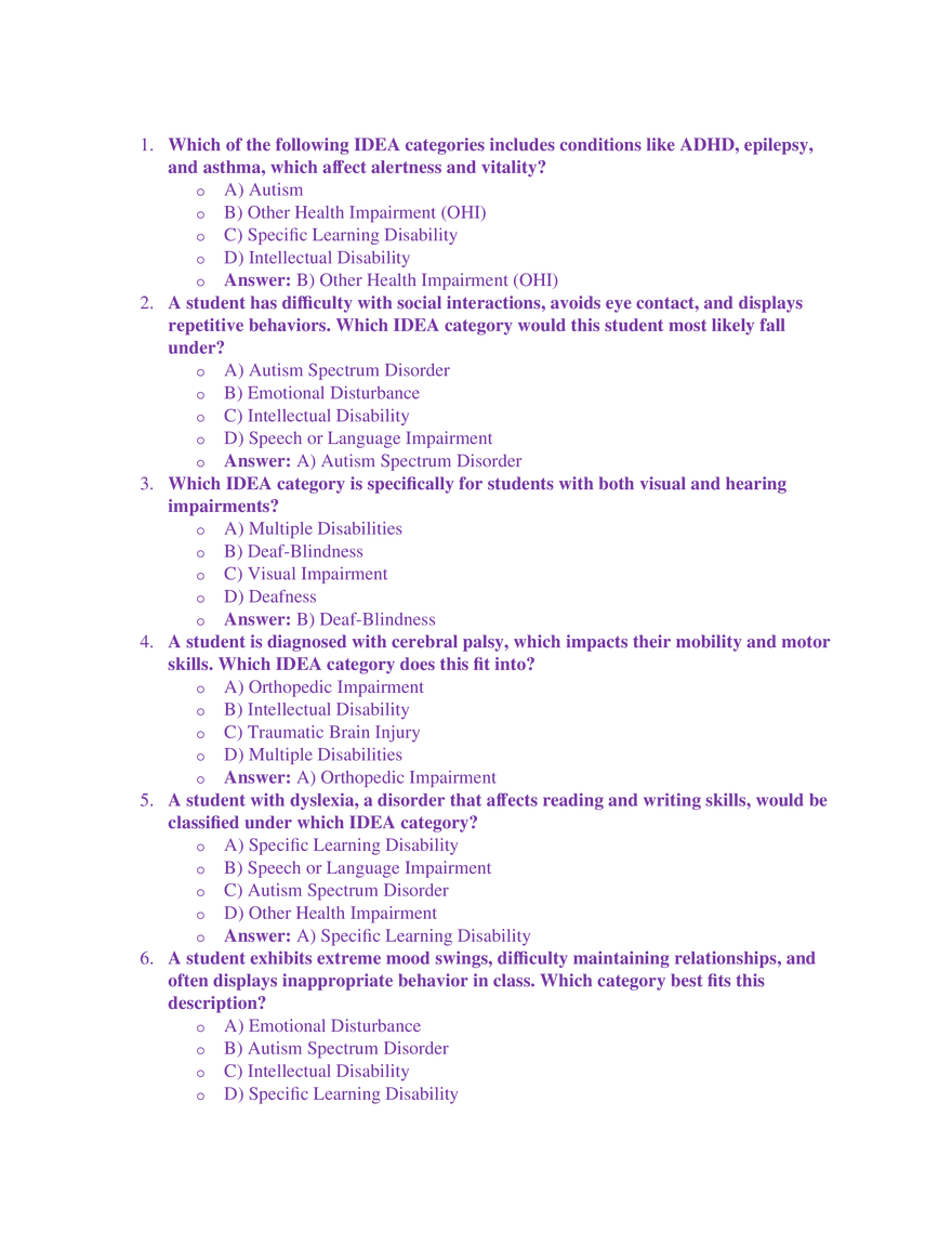 IDEA 14 Disability Categories - Page 1