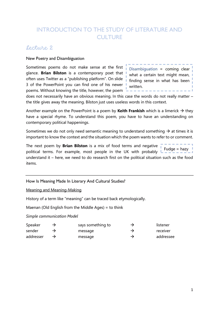 Lecture 1-11: Introduction to English Literature and Culture - Page 13