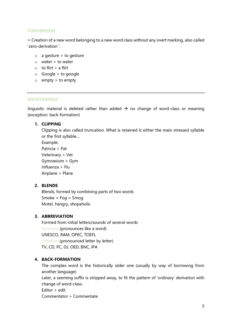 Summary to Introduction to English Linguistics - Page 9