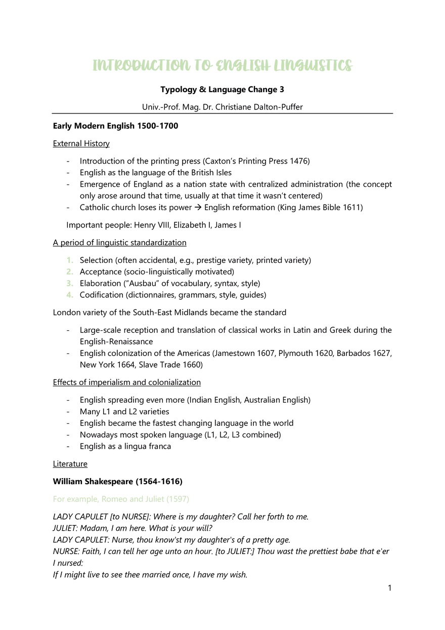 Summary to Introduction to English Linguistics - Page 67