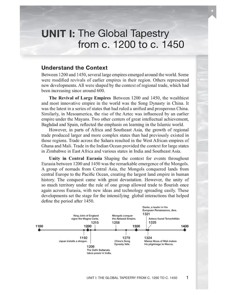 UNIT I: The Global Tapestry from c. 1200 to с. 1450 - Page 1