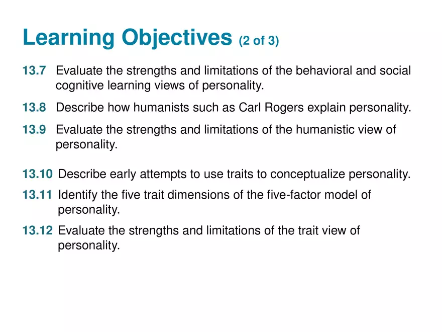 Chapter 13 Theories of Personality - Page 13
