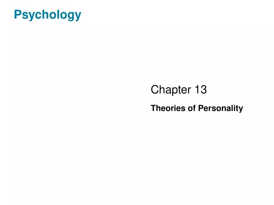 Chapter 13 Theories of Personality - Page 1