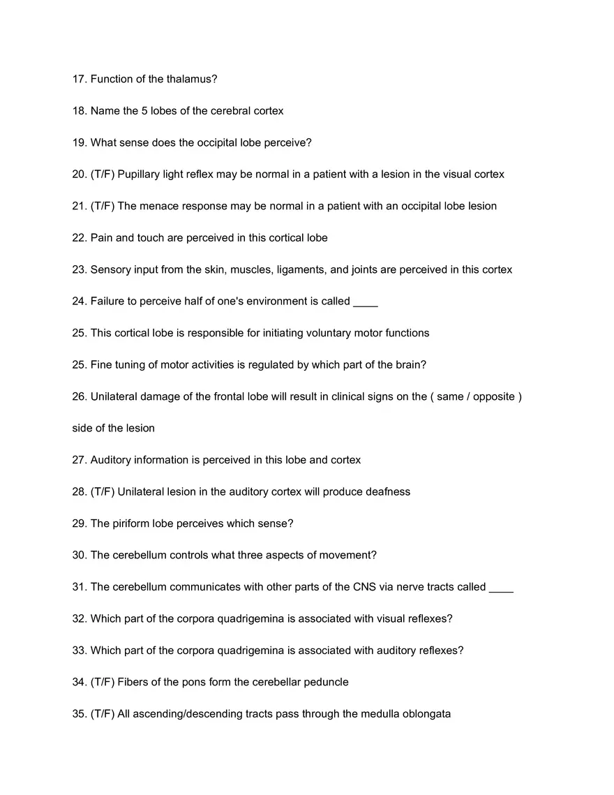 Brain Practice Questions - Page 2