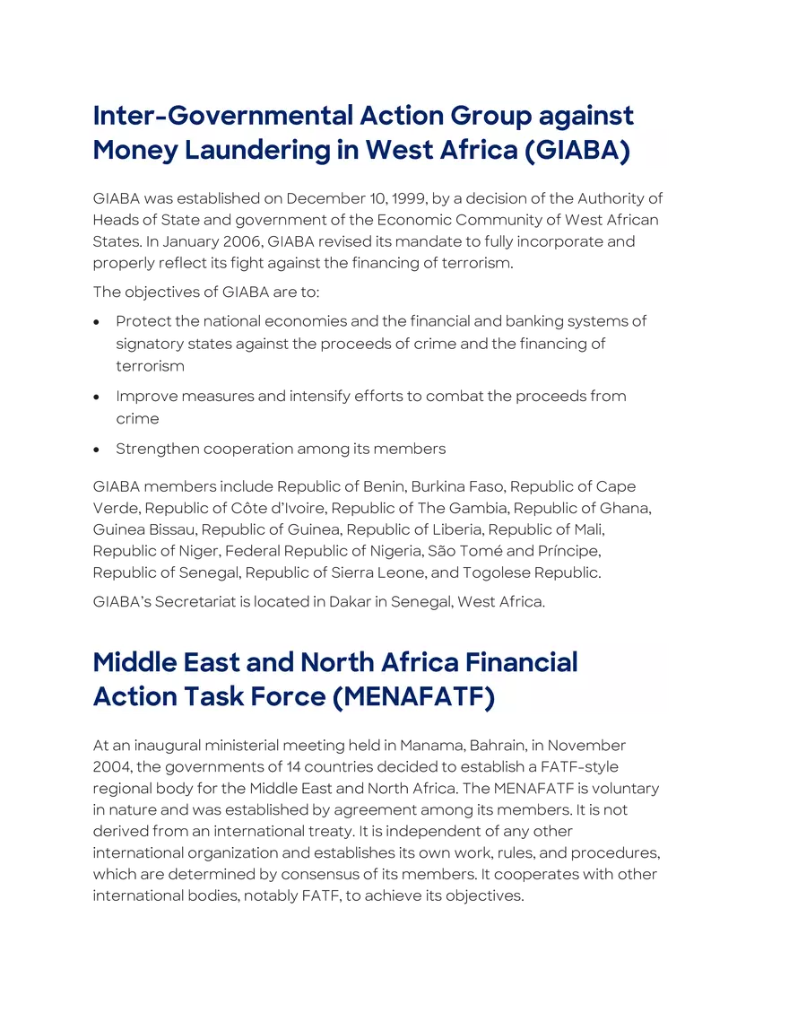 FATF-Style Regional Bodies - Page 10