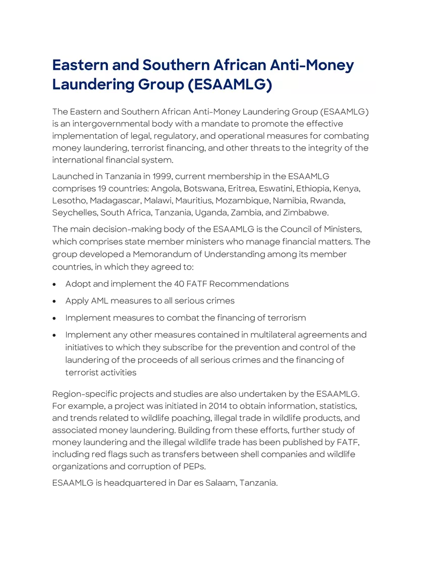 FATF-Style Regional Bodies - Page 3