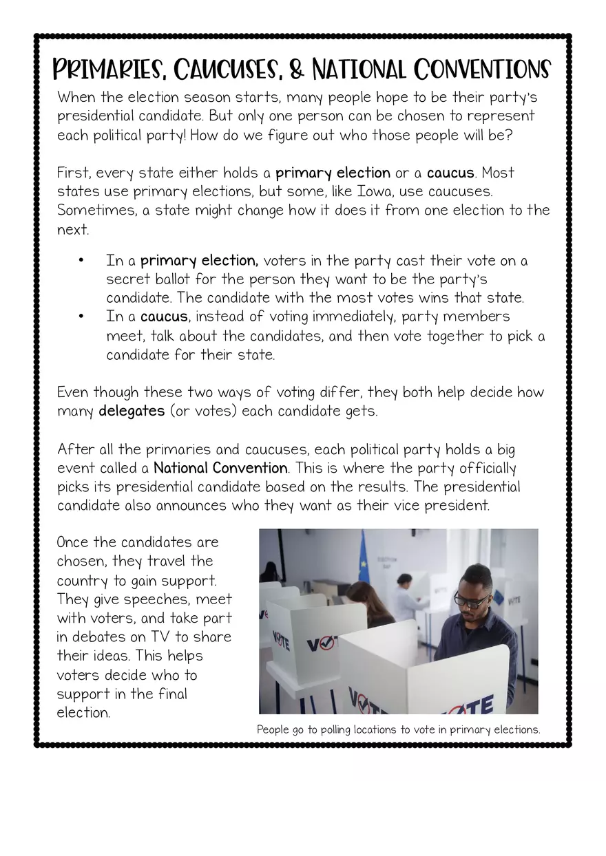 Primaries, Caucuses, & National Conventions - Page 1