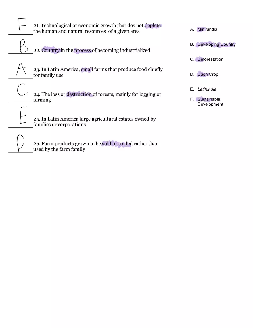 World Geography Latin America Key Terms - Page 3