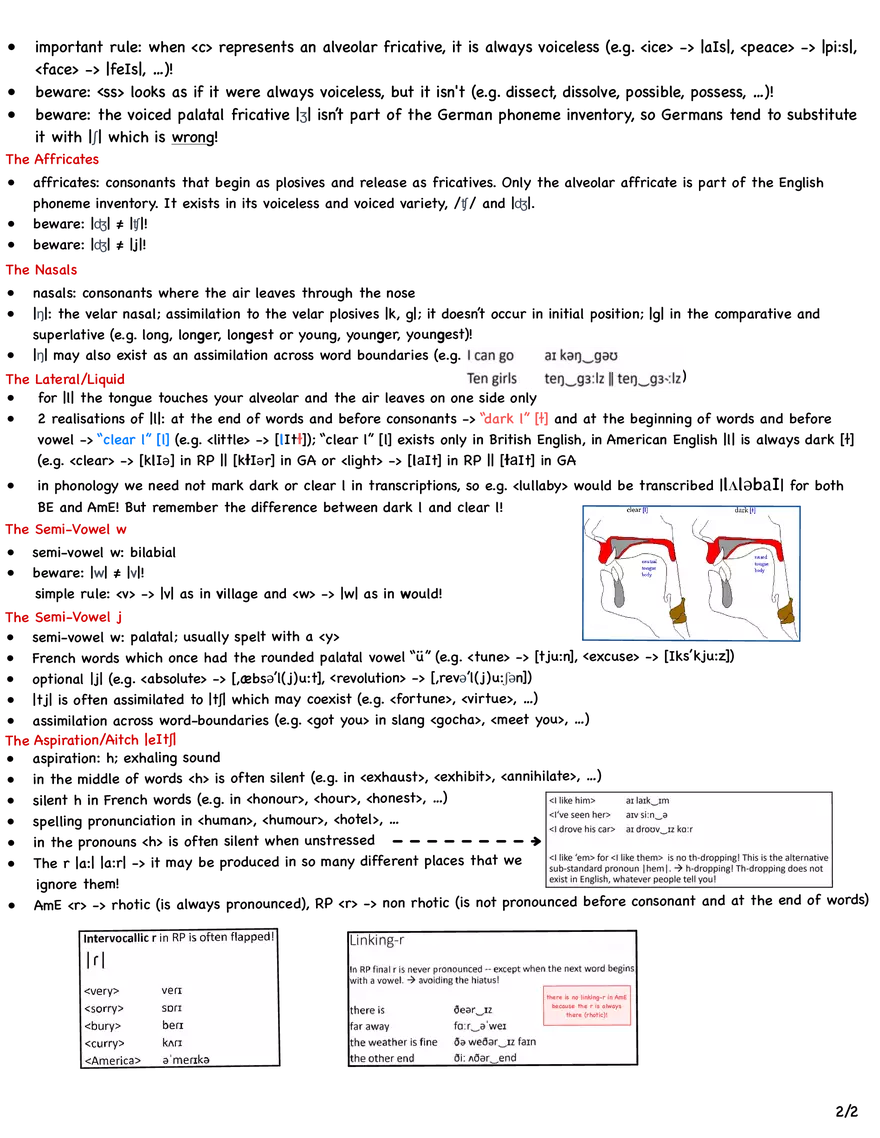 British and American Pronunciation 02 - Consonants - Page 2
