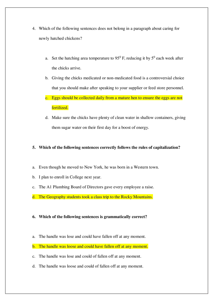 TEAS 7 English and Language Usage Exam - Page 2