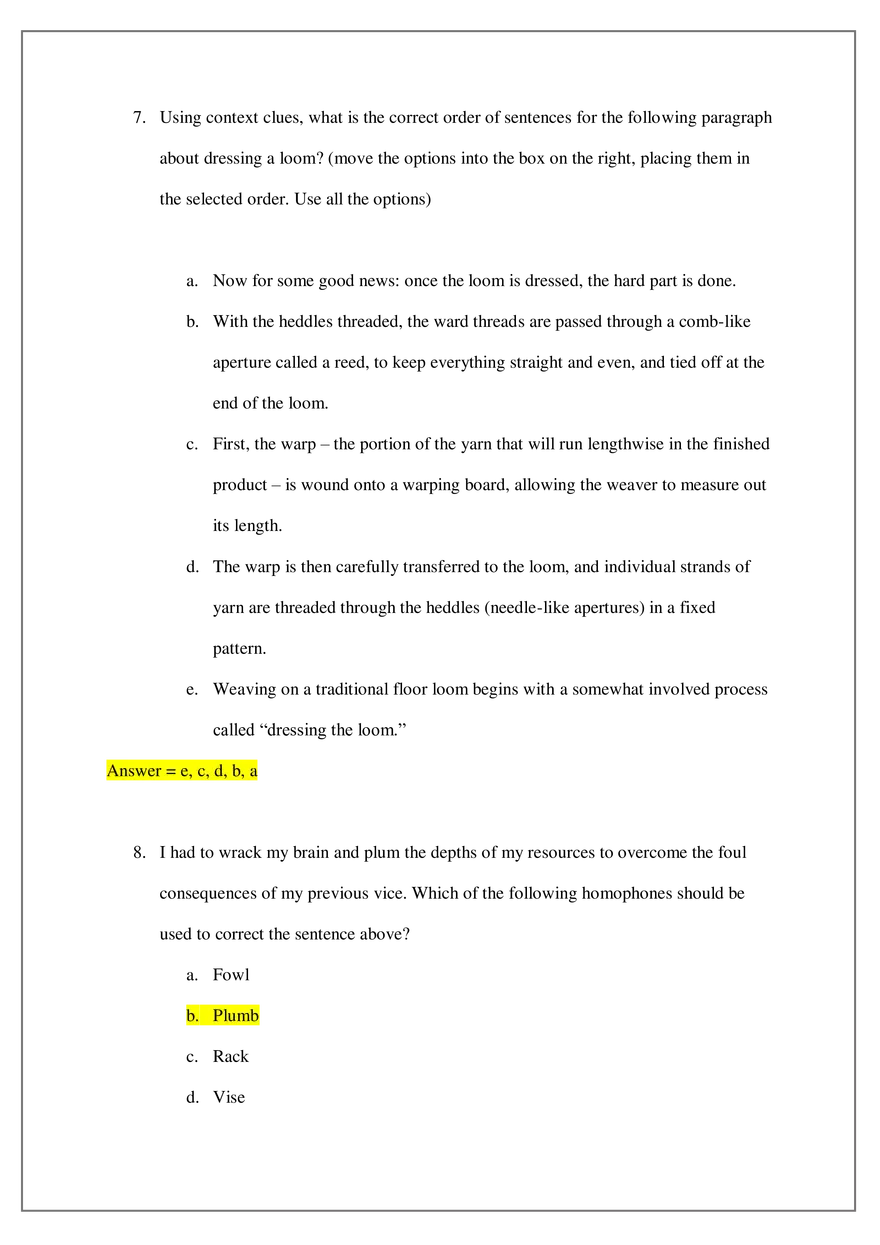 TEAS 7 English and Language Usage Exam - Page 3