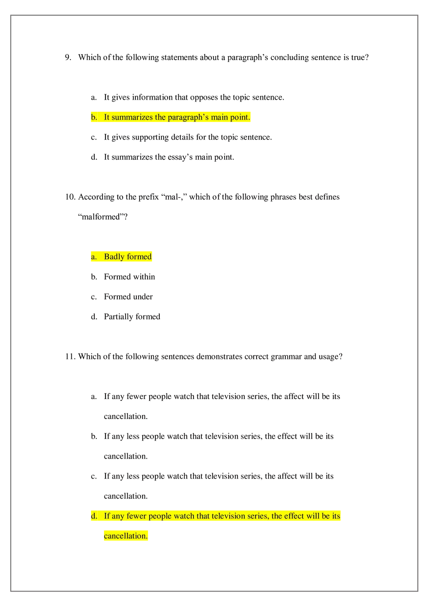 TEAS 7 English and Language Usage Exam - Page 4