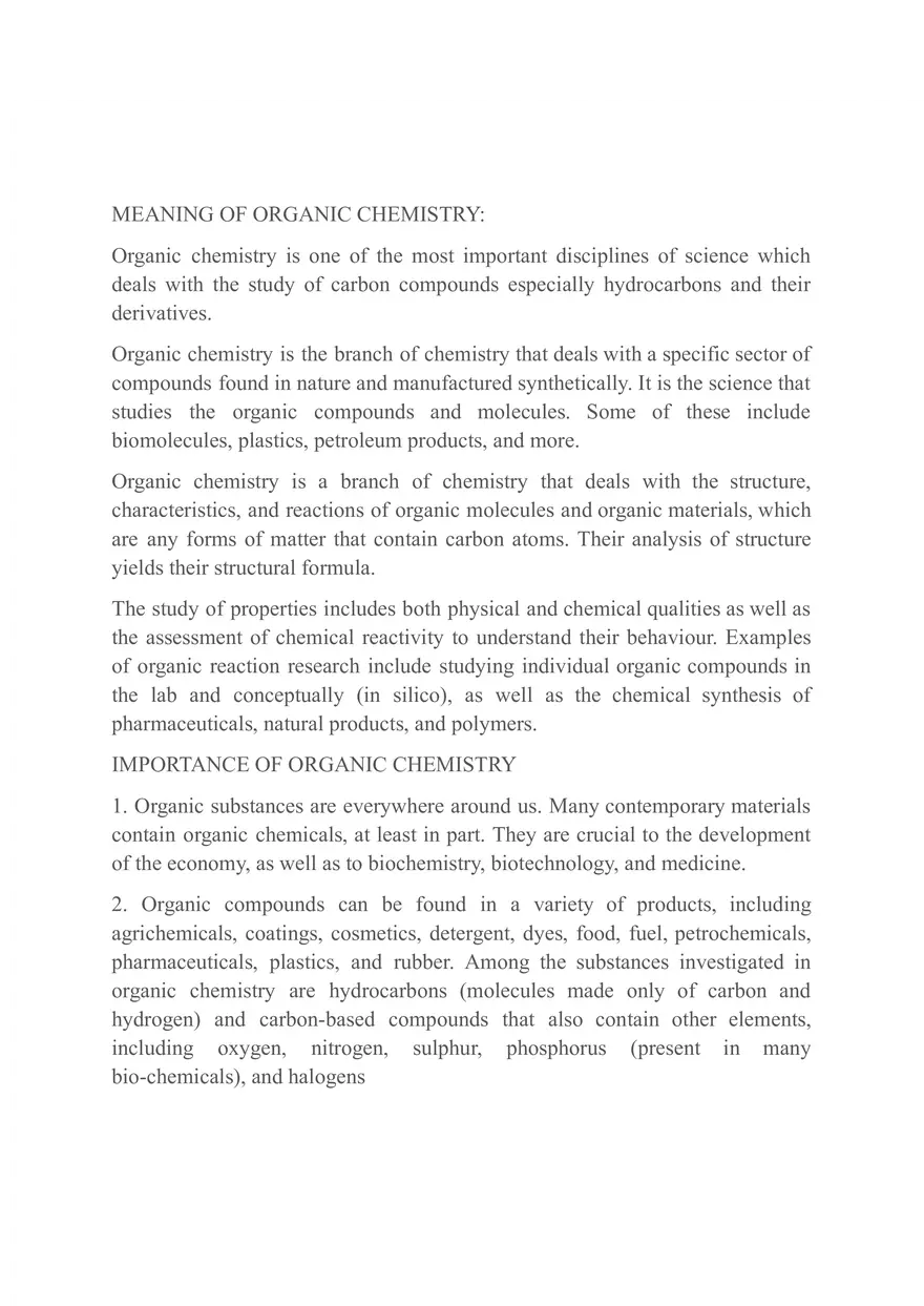 Meaning of Organic Chemistry - Page 1