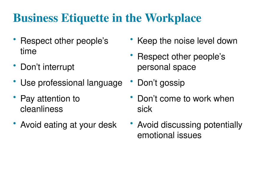 Chapter 2 Collaboration, Interpersonal Communication, and Business Etiquette - Page 30
