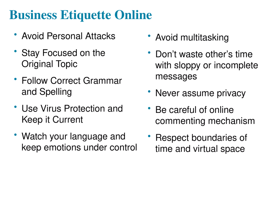 Chapter 2 Collaboration, Interpersonal Communication, and Business Etiquette - Page 32