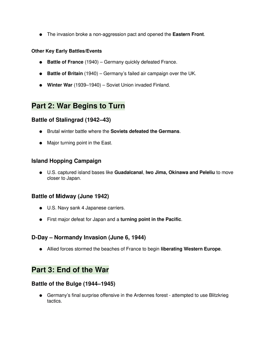 World War II Study Guide - Page 2