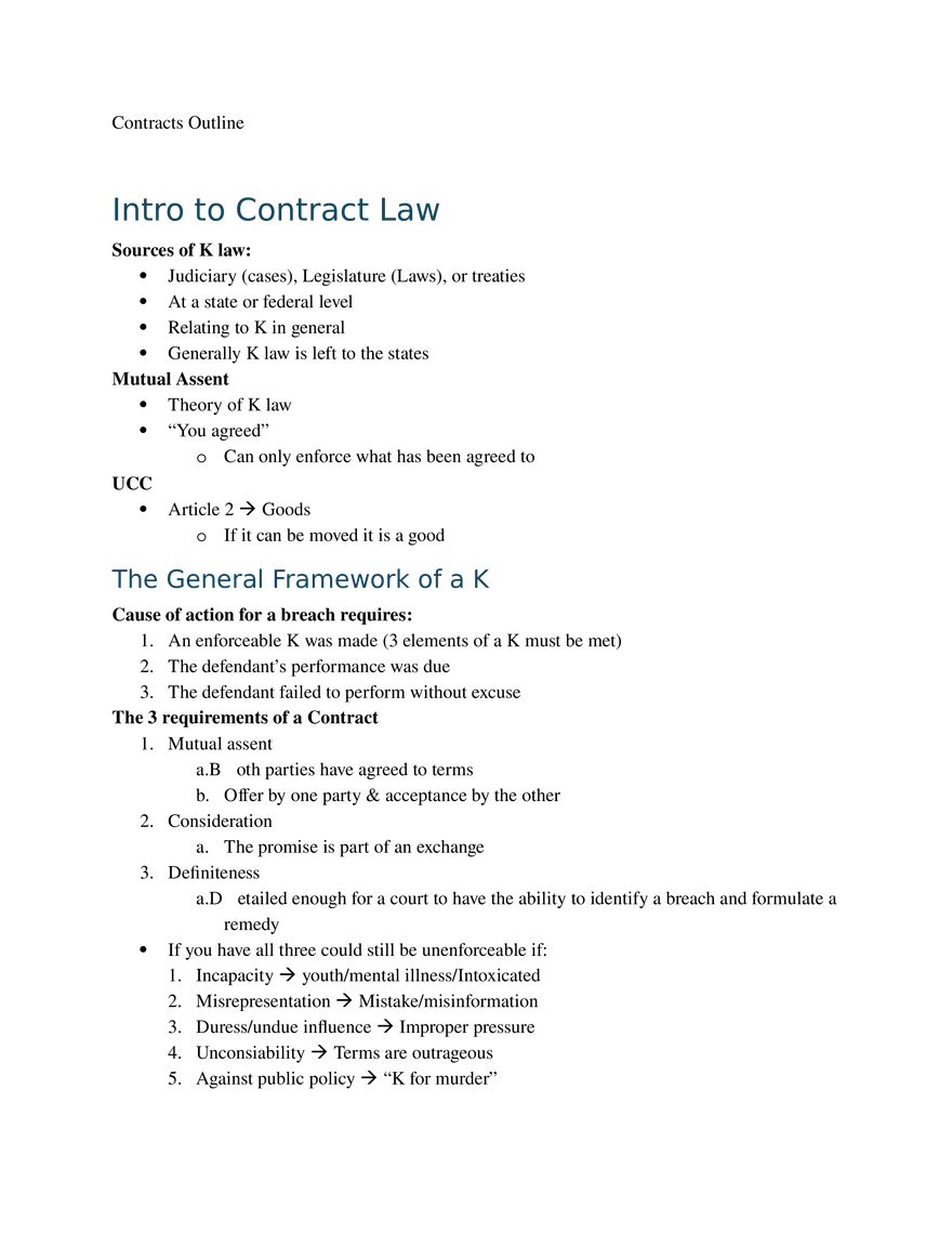 Intro to Contract Law - Page 1