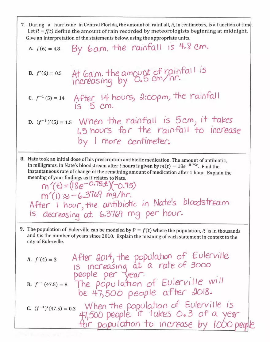 Interpretations of the Derivative Homework - Page 3