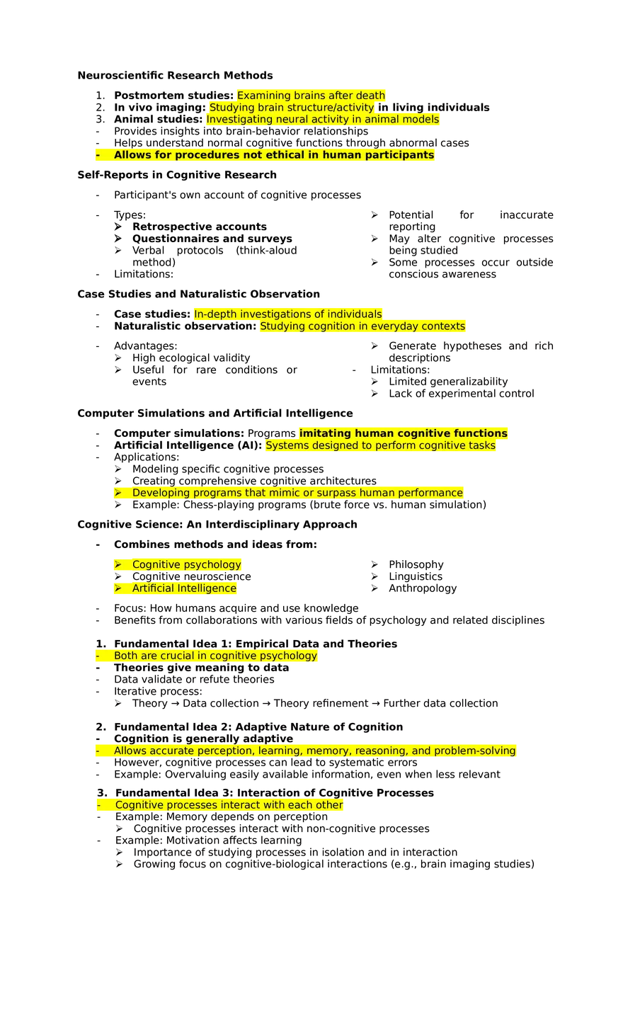 Lesson 2  Research Methods in Cognitive Psychology - Page 2