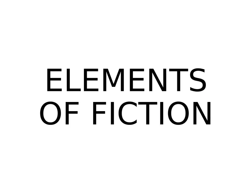 Elements of Fiction - Page 1
