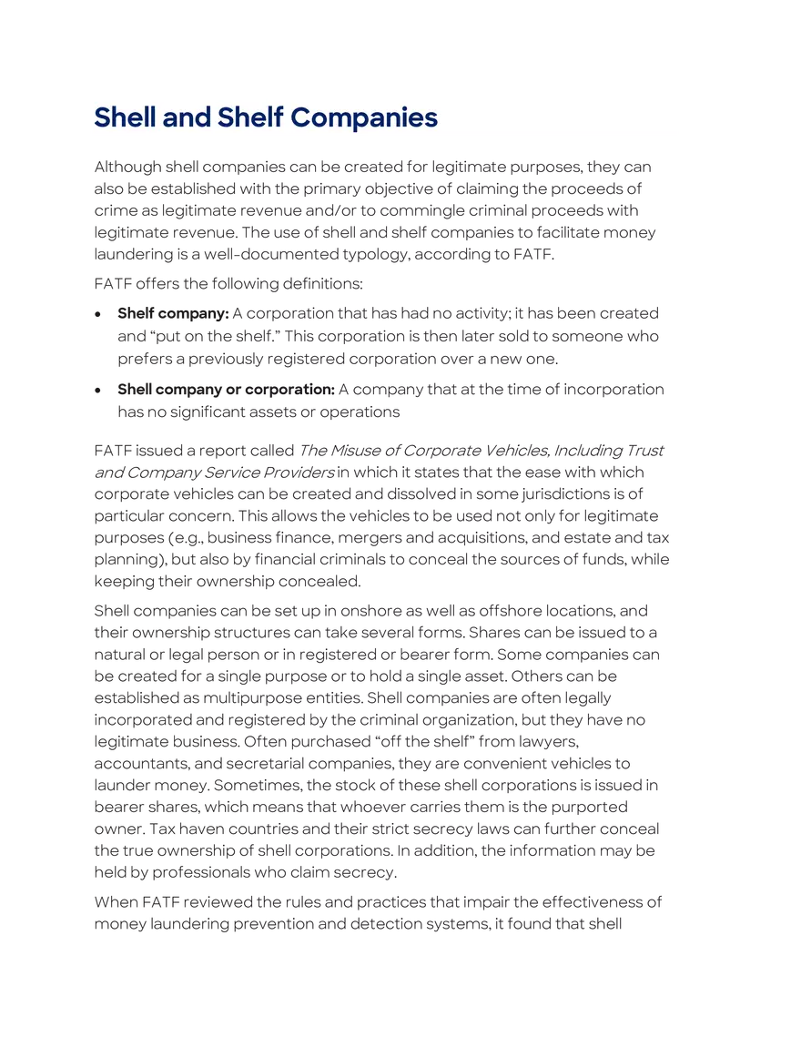 Corporate Vehicles Used to Facilitate Illicit Finance - Page 4