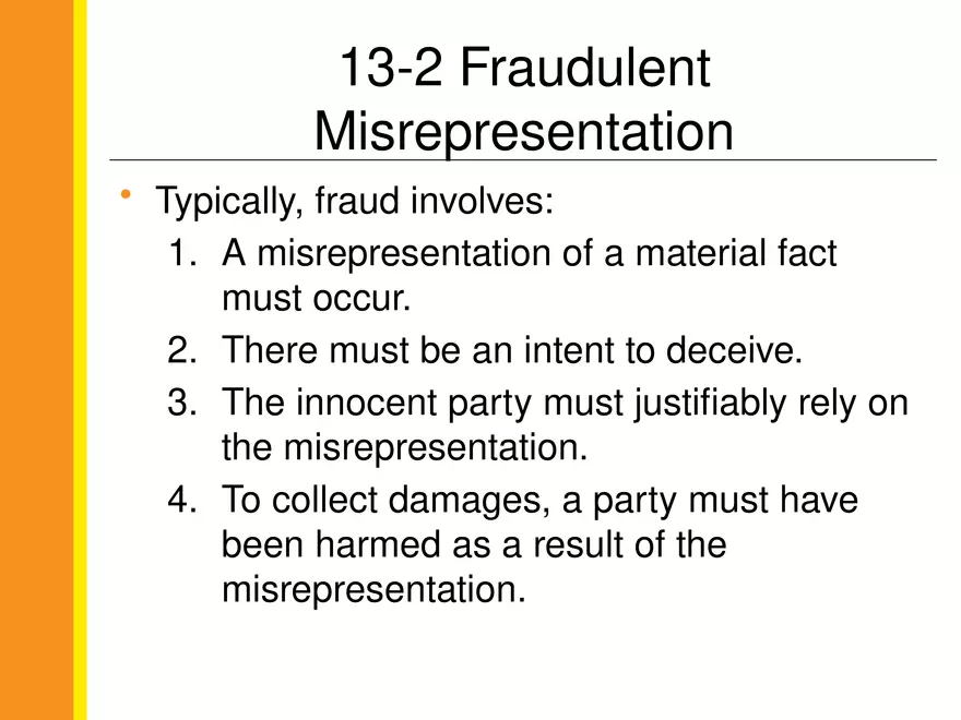 13-2 Fraudulent Misrepresentation - Page 1