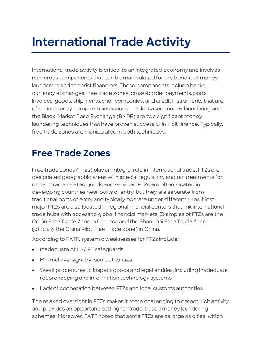 International Trade Activity - Page 1