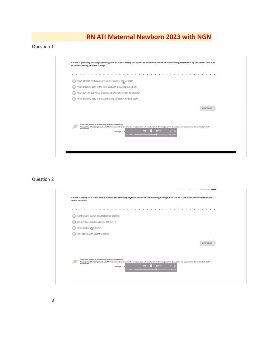 Ati Pn Maternal Proctored Exam 2023 With Ngn - Page 1