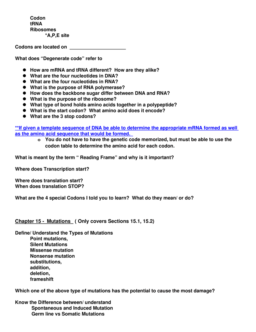 Review Sheet for Biology Exam 4 - Page 4