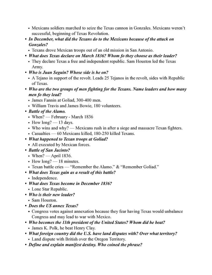 Chapter 13 Manifest Destiny — Texas and Mexican War - Page 2