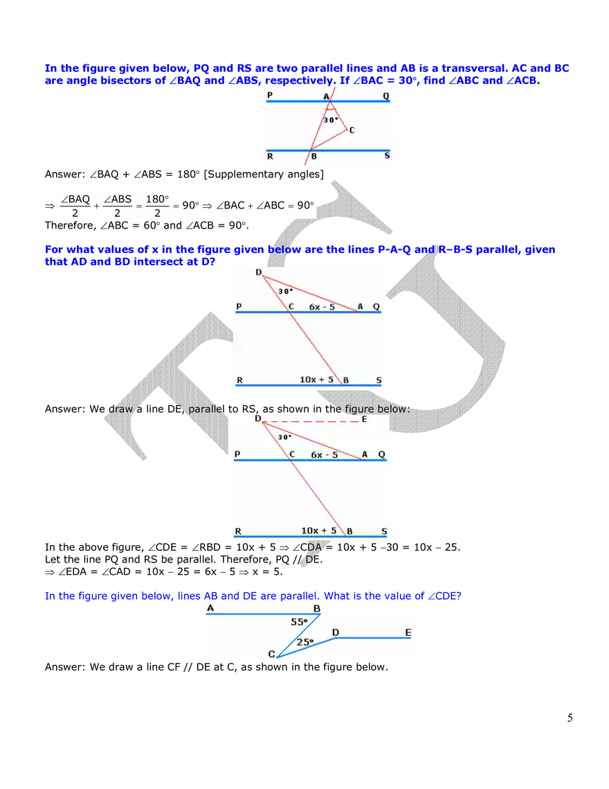 Lines and Angles - Page 5