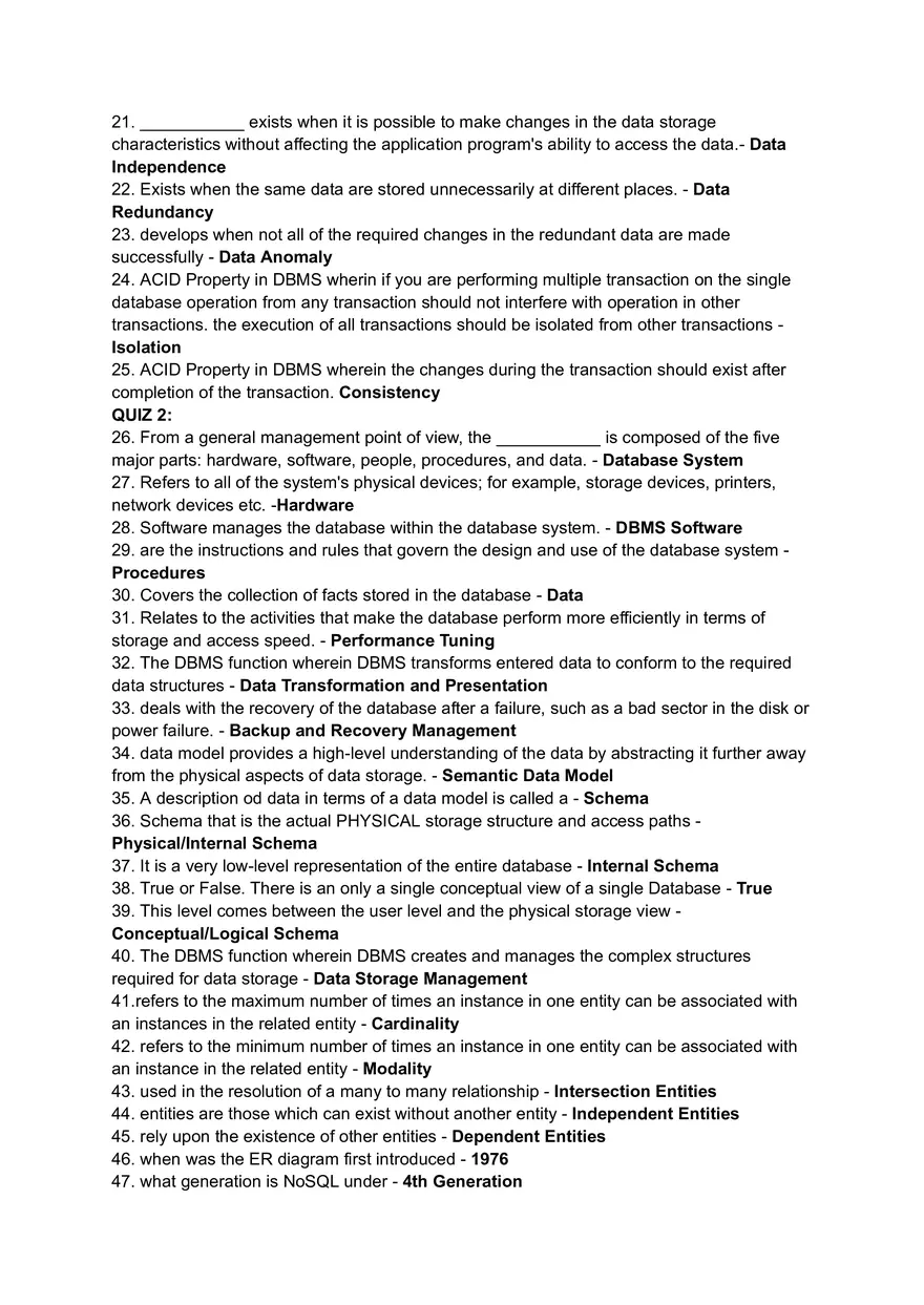 DBMS Reviewer (Basis on Quizzes) - Page 2