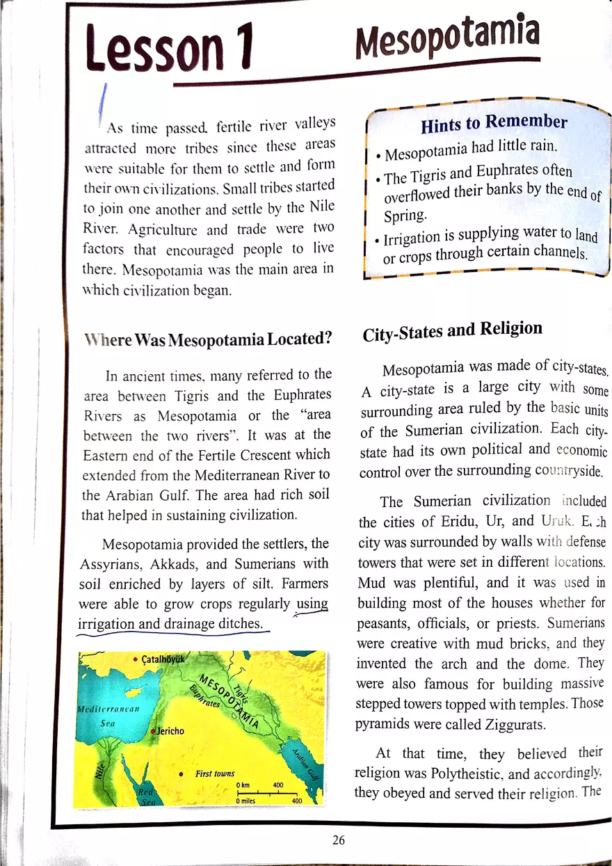 Lesson 1 Mesopotamia - Page 1