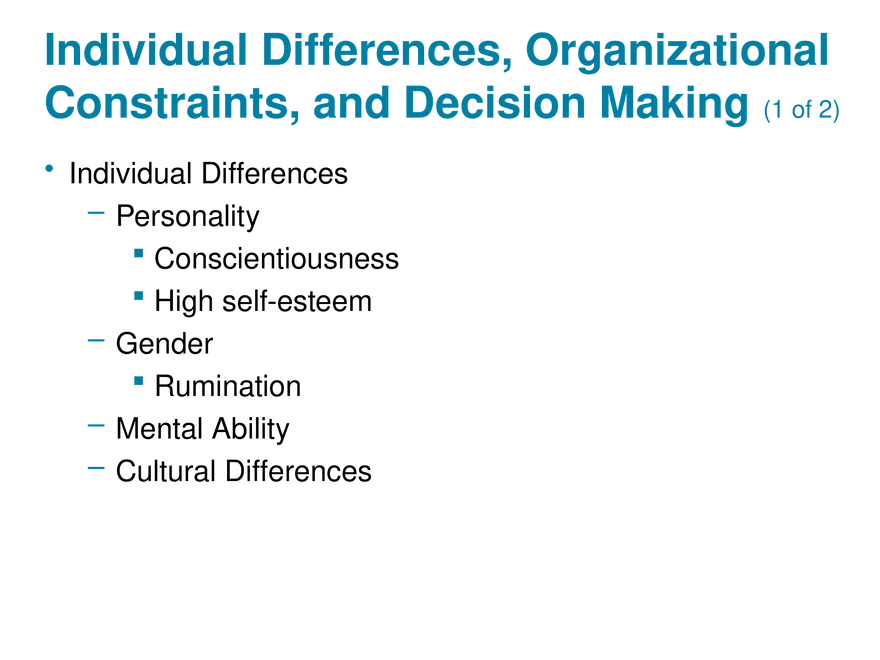 Chapter 5 Perception and Individual Decision Making - Page 21