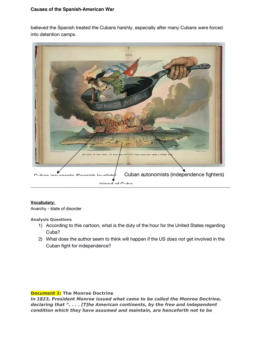 Causes of the Spanish-American War - Page 7