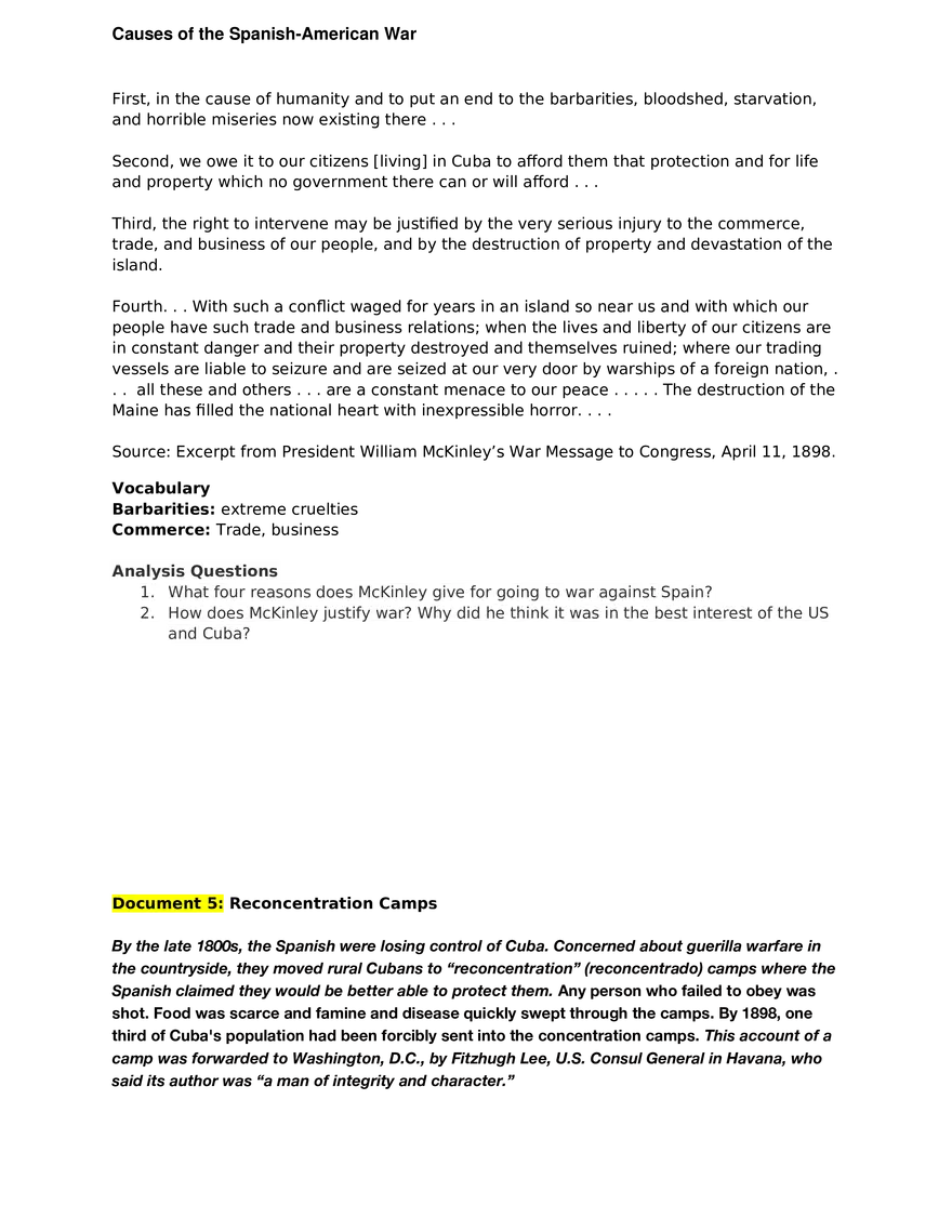 Causes of the Spanish-American War - Page 10