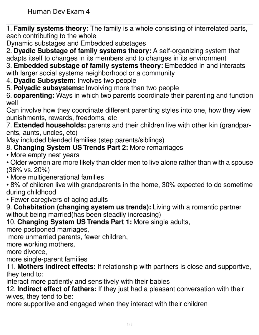 Human Dev Exam 4 - Page 1