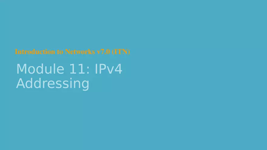 Module 11  IPv4 Addressing - Page 1