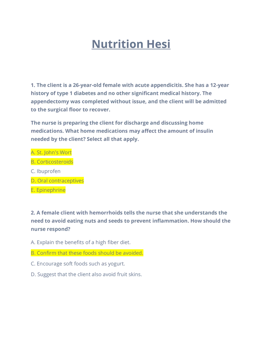 Nutrition Hesi - Page 1