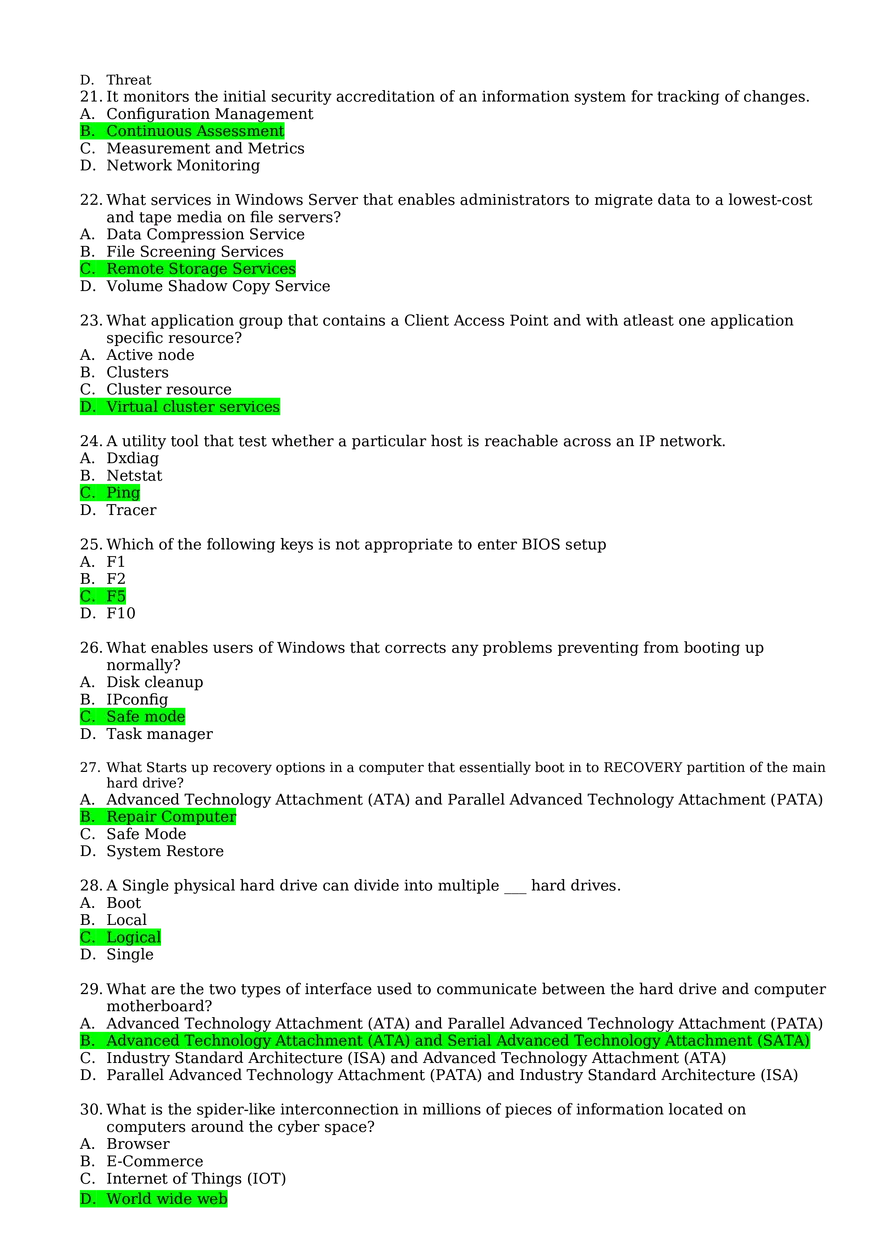 Computer Systems Servicing Written Exam  Set A - Page 3
