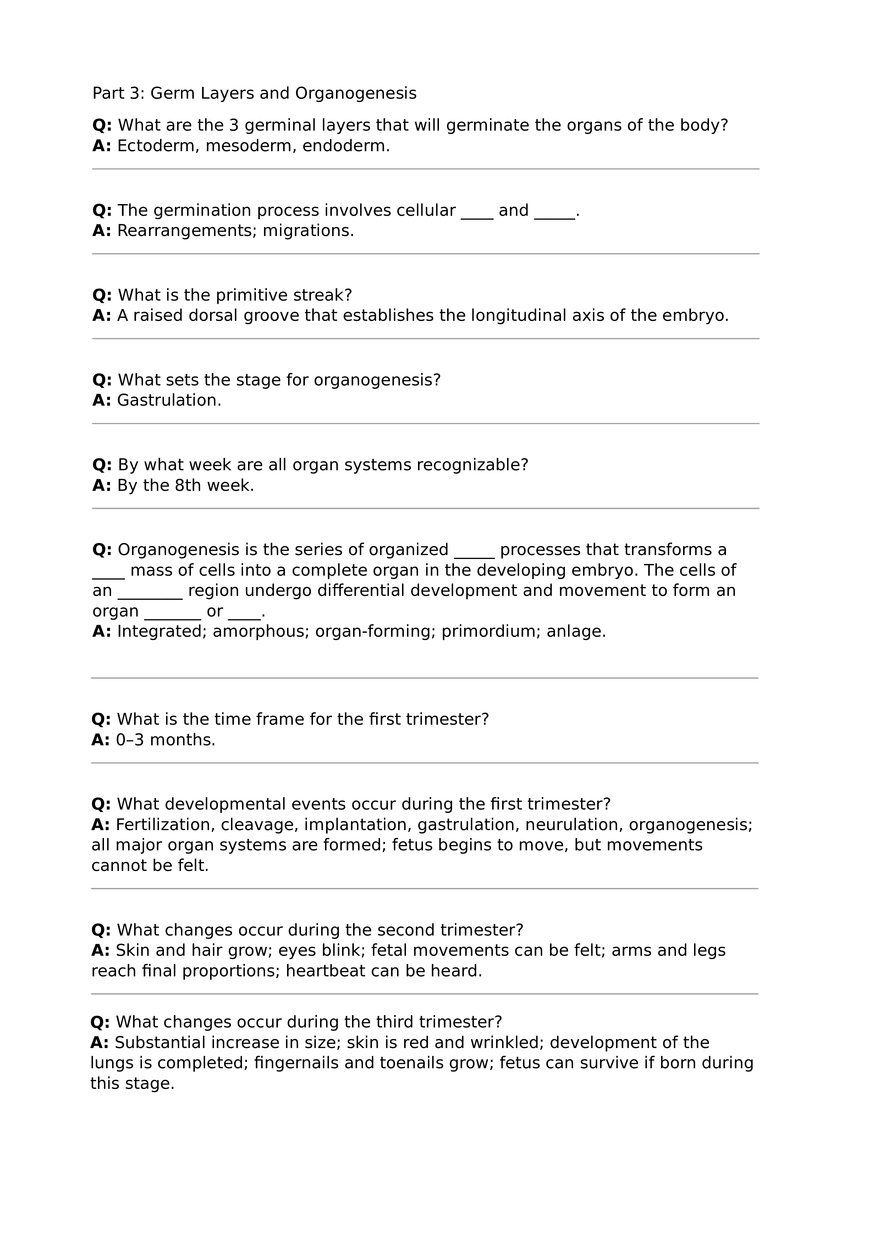 Lesson 4 Part 3 Germ Layers and Organogenesis - Page 1